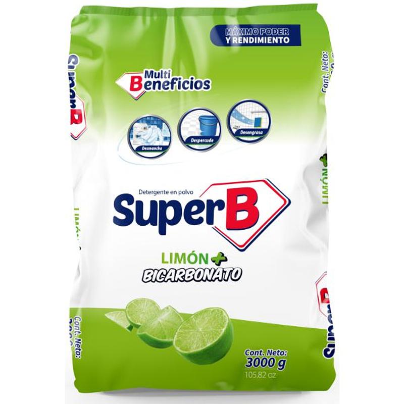 Detergente Super B Limón + Bicarbonato X 3000gr